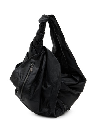 Main View - Click To Enlarge - DISCORD YOHJI YAMAMOTO - Draped Zip Leather Handbag