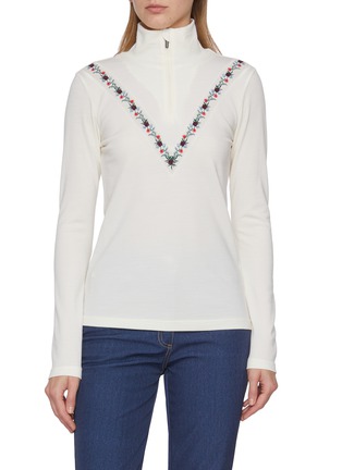 Main View - Click To Enlarge Main View - Click To Enlarge - WE NORWEIGIANS - X Markarian Embroidered Zipped Sweater