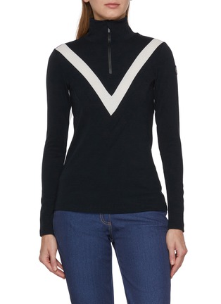 Main View - Click To Enlarge Main View - Click To Enlarge - WE NORWEIGIANS - Voss Long Sleeve Chevron Zipped Top