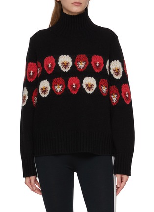 Main View - Click To Enlarge Main View - Click To Enlarge - WE NORWEIGIANS - X Markarian Intarsia Floral Turtleneck Knit Sweater