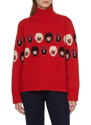 Main View - Click To Enlarge Main View - Click To Enlarge - WE NORWEIGIANS - X Markarian Intarsia Floral Turtleneck Knit Sweater