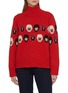 Main View - Click To Enlarge Main View - Click To Enlarge - WE NORWEIGIANS - X Markarian Intarsia Floral Turtleneck Knit Sweater