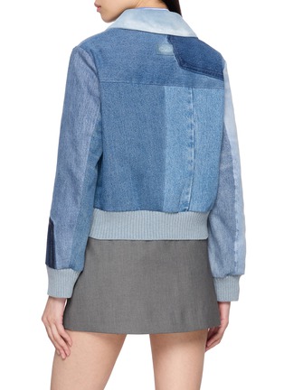 Back View - Click To Enlarge - VALSTAR - Valstarino Patchwork Light Wash Denim Jacket