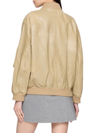 Back View - Click To Enlarge - VALSTAR - Cracked Leather Bomber Jacket