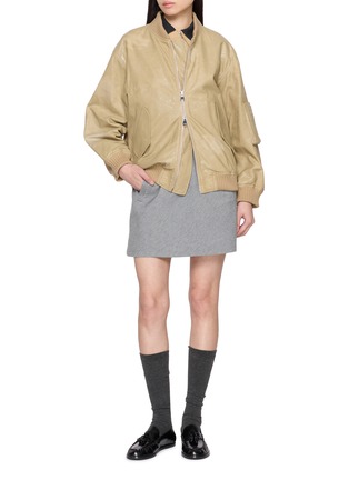 Figure View - Click To Enlarge - VALSTAR - Cracked Leather Bomber Jacket