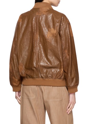 Back View - Click To Enlarge - VALSTAR - Cracked Leather Bomber Jacket