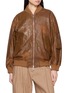 VALSTAR Cracked Leather Bomber Jacket