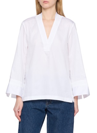 Main View - Click To Enlarge - BOURRIENNE - Poétique Embroidered V-Neck Cotton Shirt