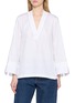 BOURRIENNE Poétique Embroidered V-Neck Cotton Shirt