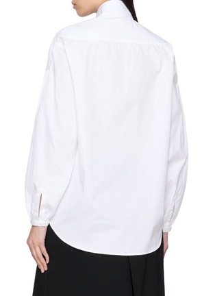 Back View - Click To Enlarge - BOURRIENNE - High Officer Collar Braid Detail Shoulder Cotton Shirt
