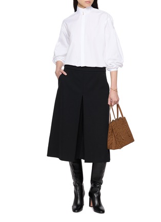 Figure View - Click To Enlarge - BOURRIENNE - High Officer Collar Braid Detail Shoulder Cotton Shirt