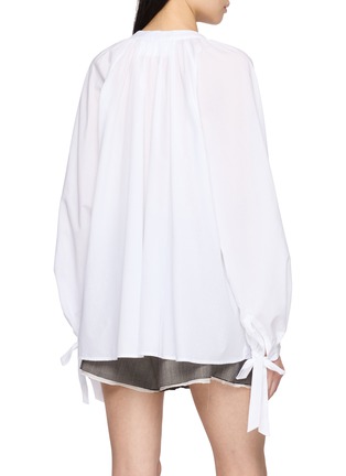 Back View - Click To Enlarge - BOURRIENNE - Raglan Sleeve Tie Cuff Cotton Shirt