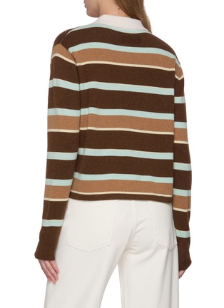 Back View - Click To Enlarge - GUEST IN RESIDENCE - Cropped Striped Cashmere Rugby Knit Sweater