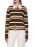 GUEST IN RESIDENCE Cropped Striped Cashmere Rugby Knit Sweater