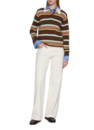 Figure View - Click To Enlarge - GUEST IN RESIDENCE - Cropped Striped Cashmere Rugby Knit Sweater