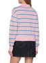 Back View - Click To Enlarge - GUEST IN RESIDENCE - Long Sleeve Collegiate Striped Cashmere Knit Polo Sweater