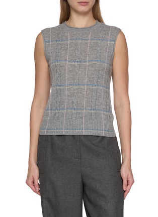 Main View - Click To Enlarge - GUEST IN RESIDENCE - Chequered Cashmere Vest