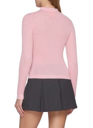 Back View - Click To Enlarge - GUEST IN RESIDENCE - Long Sleeve Shrunken Cashmere Polo Top