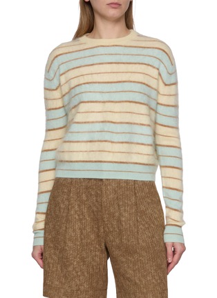 Main View - Click To Enlarge - GUEST IN RESIDENCE - Grizzly Striped Cashmere Knit Sweater