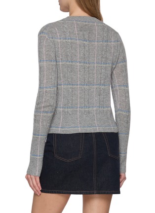 Back View - Click To Enlarge - GUEST IN RESIDENCE - Shrunken Chequered Crewneck Cashmere Knit Sweater