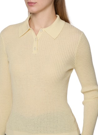  - GUEST IN RESIDENCE - Long Sleeve Shrunken Cashmere Polo Top