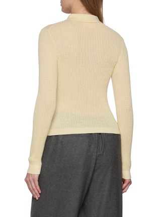 Back View - Click To Enlarge - GUEST IN RESIDENCE - Long Sleeve Shrunken Cashmere Polo Top