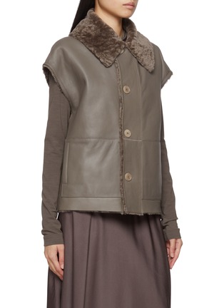 Detail View - Click To Enlarge - JOSEPH - Molin Reversible Shearling Leather Gilet