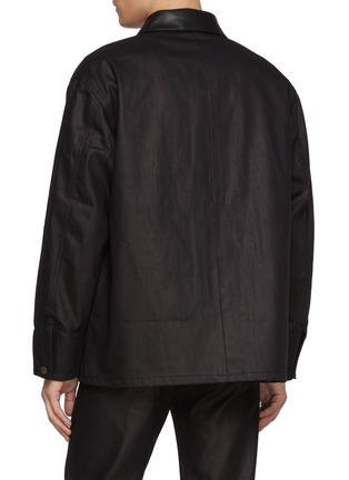 Back View - Click To Enlarge - J∞QUALITY - Leather Collar Cotton Canvas Jacket