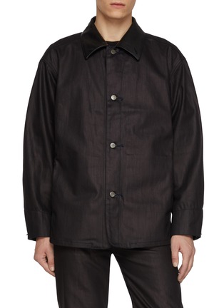 Main View - Click To Enlarge - J∞QUALITY - Leather Collar Cotton Canvas Jacket