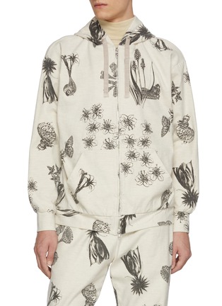 Main View - Click To Enlarge - J∞QUALITY - Zip Up Sumi Print Cotton Hoodie
