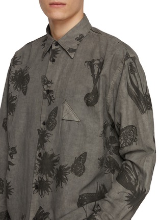  - J∞QUALITY - Long Sleeve Sumi Print Cotton Linen Shirt