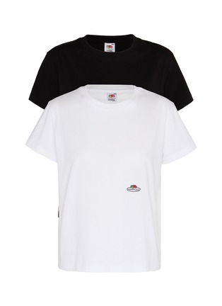 Main View - Click To Enlarge - HOMMEGIRLS - X Fruit Of The Loom Classic Logo Patch Cotton T-Shirt — Set Of 2