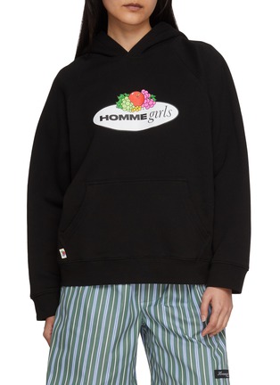 Main View - Click To Enlarge - HOMMEGIRLS - X Fruit Of The Loom Logo Graphic Cotton Hoodie