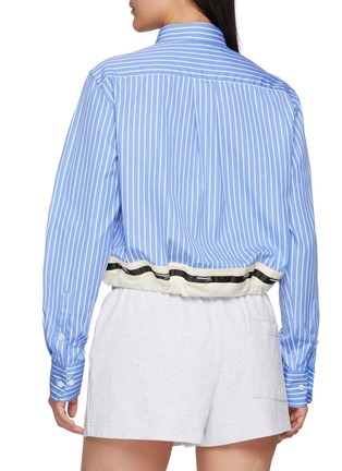 Back View - Click To Enlarge - HOMMEGIRLS - Belted Striped Cotton Shirt