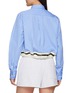 Back View - Click To Enlarge - HOMMEGIRLS - Belted Striped Cotton Shirt