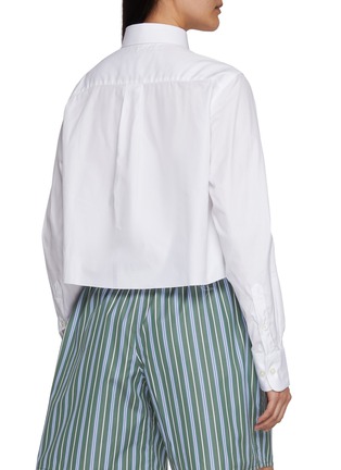 Back View - Click To Enlarge - HOMMEGIRLS - Cropped Cotton Shirt