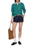 Figure View - Click To Enlarge - HOMMEGIRLS - Belted Embroidered Mini Skirt
