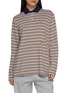 HOMMEGIRLS X Fruit Of The Loom Long Sleeve Striped Cotton Polo Top