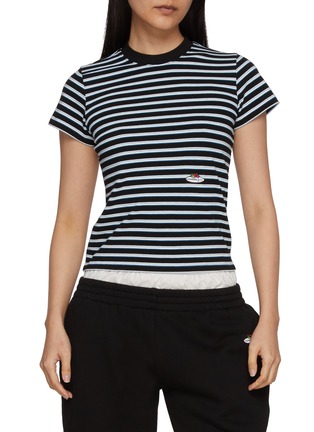 Main View - Click To Enlarge - HOMMEGIRLS - X Fruit Of The Loom Stripe Baby Cotton T-Shirt