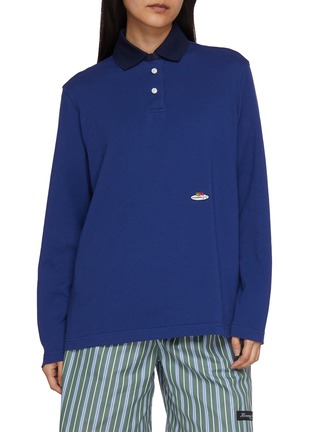 Main View - Click To Enlarge - HOMMEGIRLS - X Fruit Of The Loom Long Sleeve Cotton Polo Top