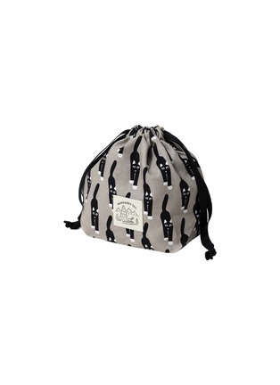 Main View - Click To Enlarge Main View - Click To Enlarge - WARMGREY TAIL - Cat Coming String Pouch — Grey