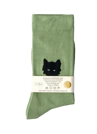 Main View - Click To Enlarge Main View - Click To Enlarge - WARMGREY TAIL - Wolf Socks — Olive