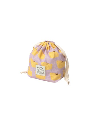 Main View - Click To Enlarge Main View - Click To Enlarge - WARMGREY TAIL - Armchair String Pouch — Yellow on Pink