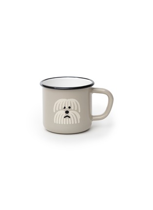 Main View - Click To Enlarge - WARMGREY TAIL - Fluffy Dog Enamel Mug — Warmgrey