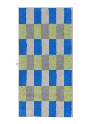 Detail View - Click To Enlarge - WARMGREY TAIL - X Songwol Towel Check Face Towel — Khaki Blue