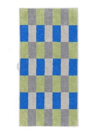 Main View - Click To Enlarge - WARMGREY TAIL - X Songwol Towel Check Face Towel — Khaki Blue