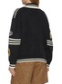 Back View - Click To Enlarge - FOUND - Varsity Patch Collared Cotton Knit Cardigan