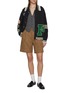 Figure View - Click To Enlarge - FOUND - Varsity Patch Collared Cotton Knit Cardigan