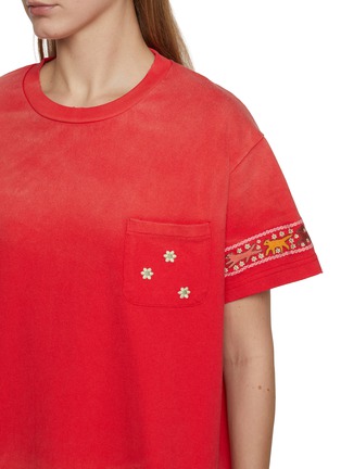  - FOUND - Horse Motif Embroidered Cotton T-Shirt