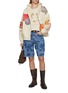 Figure View - Click To Enlarge - FOUND - Tapestry Patchwork Zip Up Cotton Hoodie